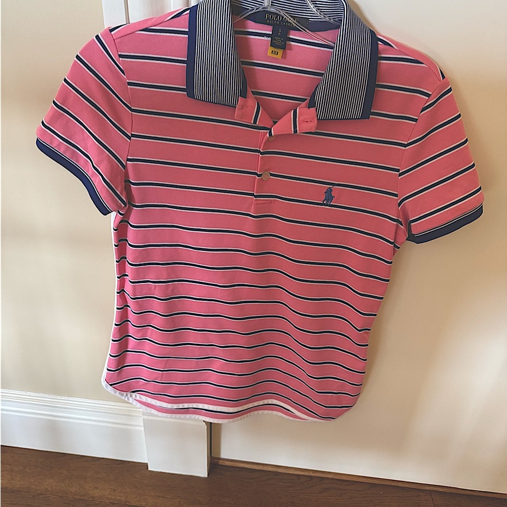 Ralph Lauren women’s pink and baby golf shirt